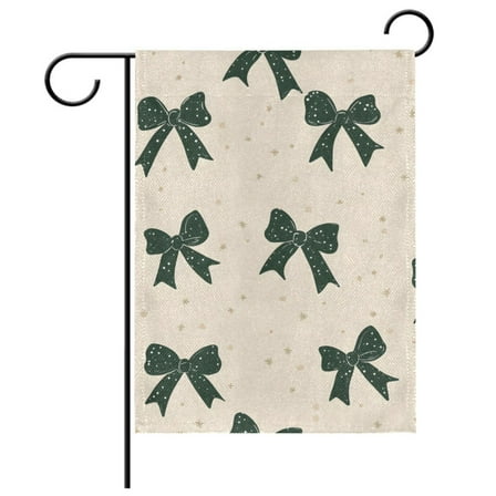 Ryvnso Green Bows Garden Flag 12x18 Inch Double Sided Seasonal Yard Decoration