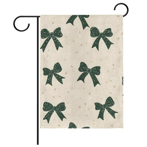 Ryvnso Green Bows Garden Flag 12x18 Inch Double Sided Seasonal Yard Decoration