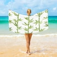 thumbnail image 1 of Ryvnso Green Leaves Print Oversized Beach Towel Microfiber Bath Blankets Swimming Fitness 37" x 74", 1 of 5