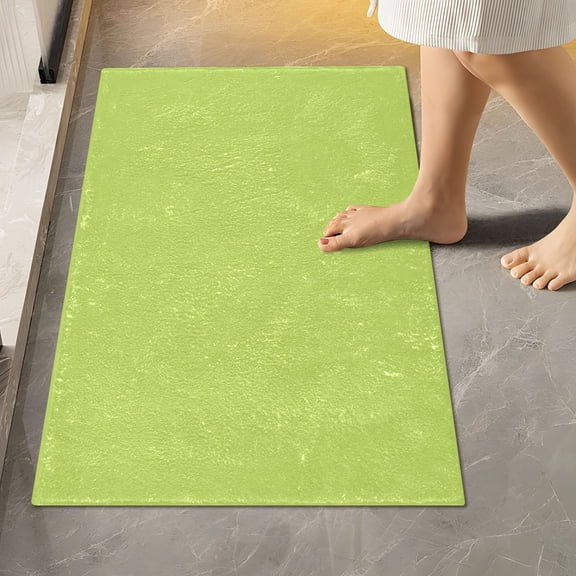 Ryvnso Green Pattern Bathroom Shaggy Rugs Toilet Rectangle Mat Soft Contour Rug 24"x16"