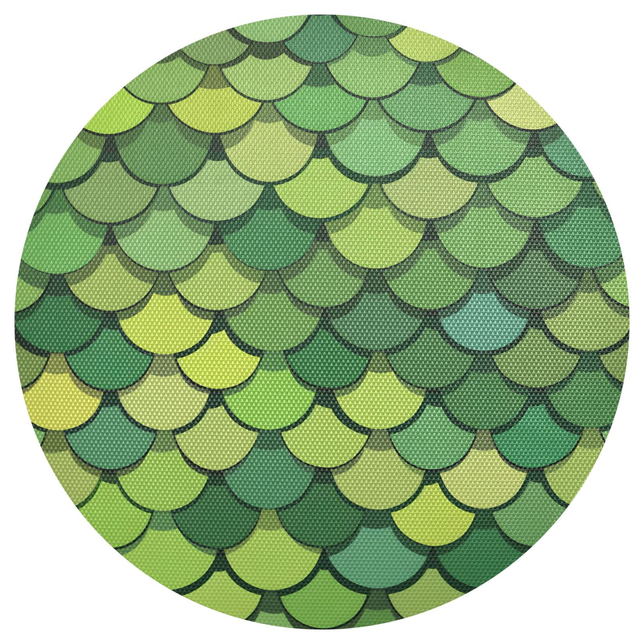 Ryvnso Green Scales Round Plate Mats Dining Table Placemat 1 Piece for ...