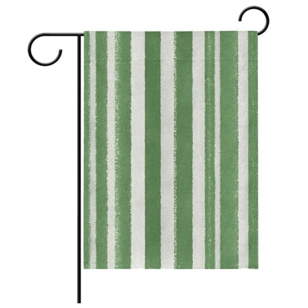 Ryvnso Green Stripes Garden Flag 12x18 Inch Double Sided Seasonal Yard Decoration