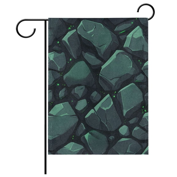 Ryvnso Green Texture Stone Pattern Garden Flag 12x18 Inch Double Sided Seasonal Yard Decoration
