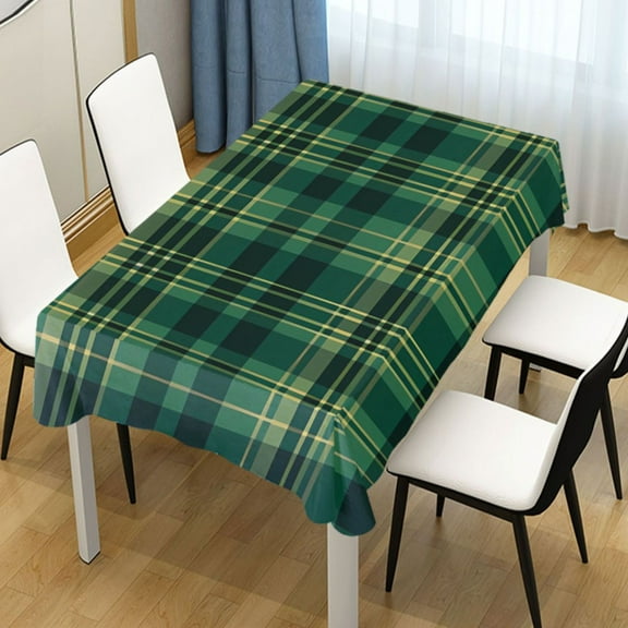 Ryvnso Grid Dark Green Lattice Rectangle Table Cloth Tablecover Dinning Tablecloth 54"x54"