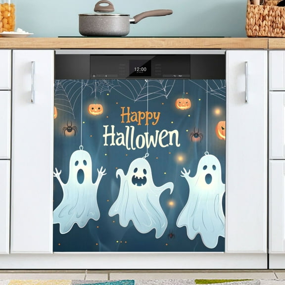Ryvnso Halloween and Ghosts Dishwasher Magnetic Refrigerator Magnet Cover Kitchen Home Decorative 23"x26"