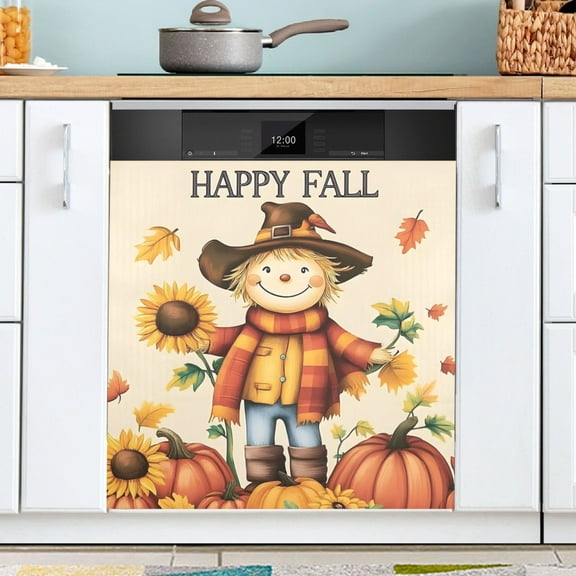 Ryvnso Happy Fall Leaf Sunflower Dishwasher Magnetic Refrigerator Magnet Cover Kitchen Home Decorative 23"x26"