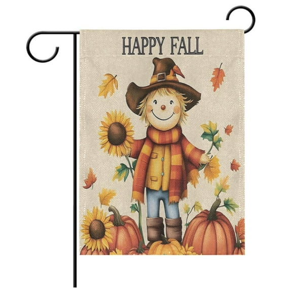 Ryvnso Happy Fall Leaf Sunflower Garden Flag 12x18 Inch Double Sided Seasonal Yard Decoration