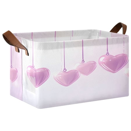 Ryvnso Hearts-a1 Storage Bins Large Basket Foldable Cube Toys Organizer with Handles 1 PC