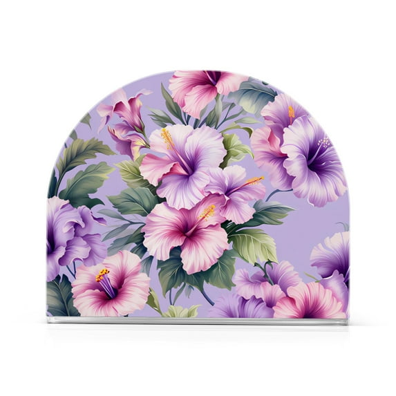 Ryvnso Hibiscus Flowers Acrylic Napkin Holder Table Kitchen Paper Tissue Organization 1 Pack