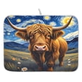 thumbnail image 1 of Ryvnso Highland Cattle Oil Pattern Dish Drying Mat for Kitchen Countertop 16x18 Small Dish Pad Drainer Rack Dish Sink Mats, 1 of 7