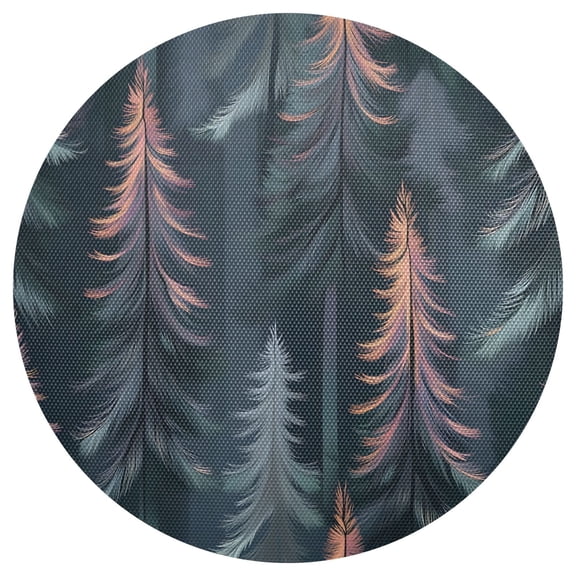 Ryvnso Holographic Forest Pattern Round Plate Mats Dining Table Placemat 1 Piece for Holiday Decoration