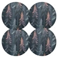 thumbnail image 1 of Ryvnso Holographic Forest Pattern Round Plate Mats Dining Table Placemat Set of 4 for Holiday Decoration, 1 of 7