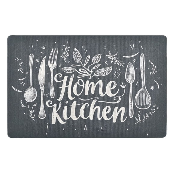 Ryvnso Home Kitchen and Spoon Door Mats Outdoor Indoor Entrance Low Profile Floor Rugs 32"x20" Carpet