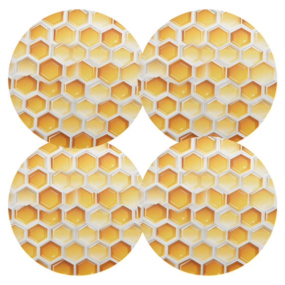 Ryvnso Honey Round Plate Mats Dining Table Placemat Set of 4 for Holiday Decoration