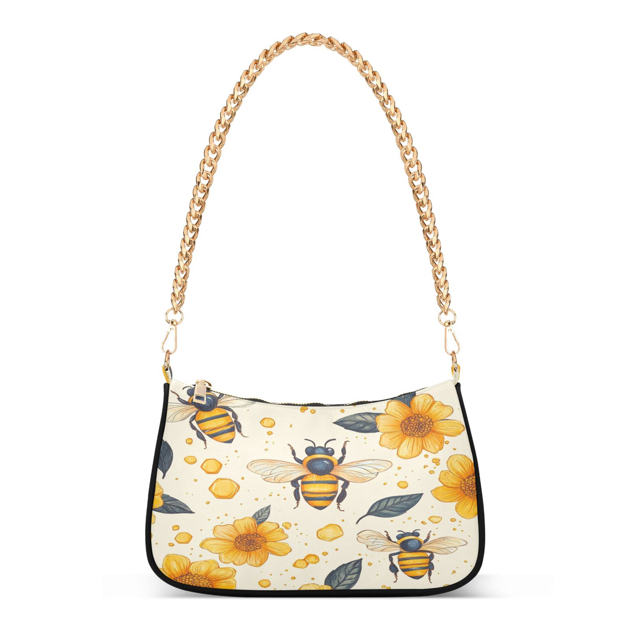 Ryvnso Honey Sunflowers Womens Chain Shoulder Bag Tote Handbags Clutch Hobo Purse with Zipper for Travel