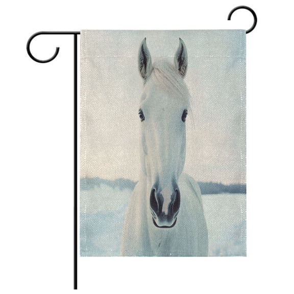 Ryvnso Horse Winter Garden Flag 12x18 Inch Double Sided Seasonal Yard Decoration