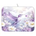thumbnail image 1 of Ryvnso Hummingbirds Lavender Flower Dish Drying Mat for Kitchen Countertop 16x18 Small Dish Pad Drainer Rack Dish Sink Mats, 1 of 7