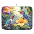 thumbnail image 1 of Ryvnso Hummingbirds Lily Flower Dish Drying Mat for Kitchen Countertop 18x24 Large Dish Pad Drainer Rack Dish Sink Mats, 1 of 7