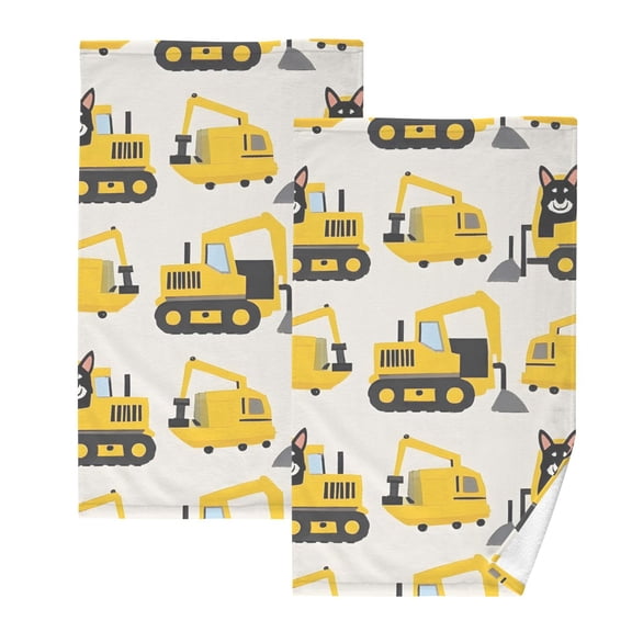 Ryvnso Husky Dog in Truck Cotton Hand Towels Sets Face Towel 2 PCs Bathroom Decorative