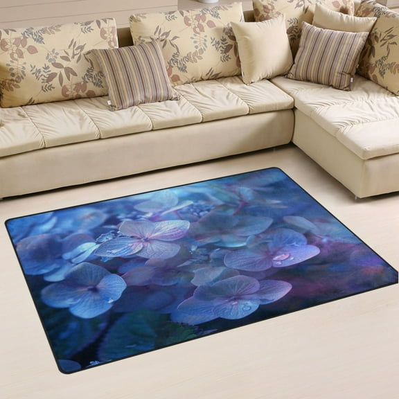 Ryvnso Hydrangeas with Water Drop Area Floor Mat Non-Slip Carpet Soft Rugs Doormats 31" x 20"