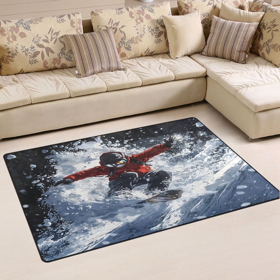 Ryvnso Ice-skater Area Floor Mat Non-Slip Carpet Soft Rugs Doormats 31" x 20"