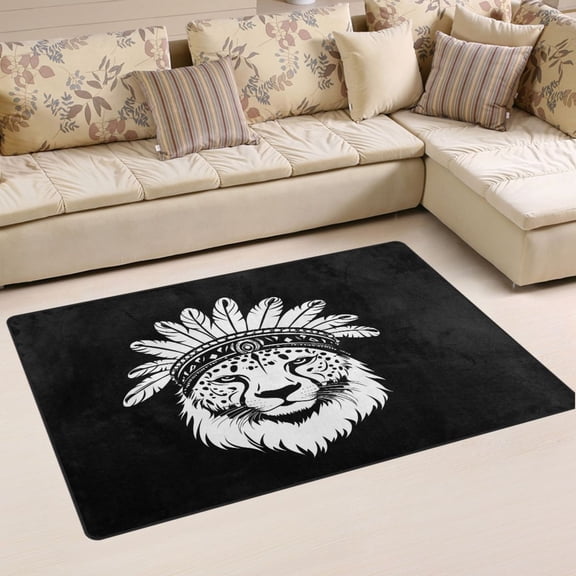 Ryvnso Indian Lion Pattern Area Floor Mat Non-Slip Carpet Soft Rugs Doormats 31" x 20"