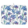 thumbnail image 1 of Ryvnso Irises Flowers Dish Drying Mat for Kitchen Countertop 18x24 Large Dish Pad Drainer Rack Dish Sink Mats, 1 of 7