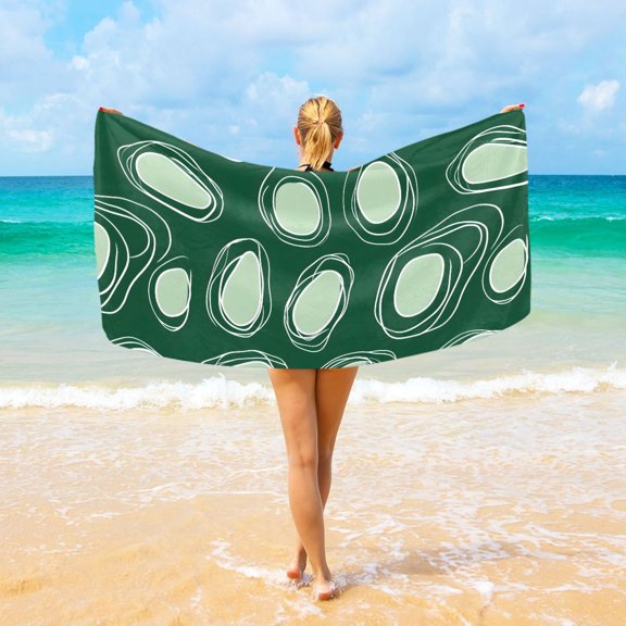 Ryvnso Irregular Circle Beach Towel Quick Dry Swimming Yoga Beach Towels Large Sand Free Microfiber Towel 31"W x 71"L