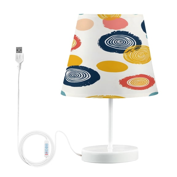 Ryvnso LED Bedside Table Lamp Abstract Circle Bedroom Desk Lamps Nightstand Lampshade M