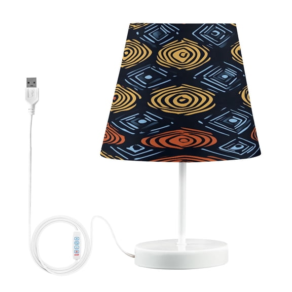 Ryvnso LED Bedside Table Lamp Abstract Circle Bedroom Desk Lamps Nightstand Lampshade M