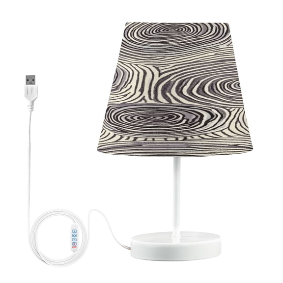 Ryvnso LED Bedside Table Lamp Art Circle Bedroom Desk Lamps Nightstand Lampshade M
