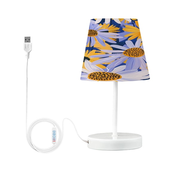 Ryvnso LED Bedside Table Lamp Artistic Daisy Flower Bedroom Desk Lamps Nightstand Lampshade S