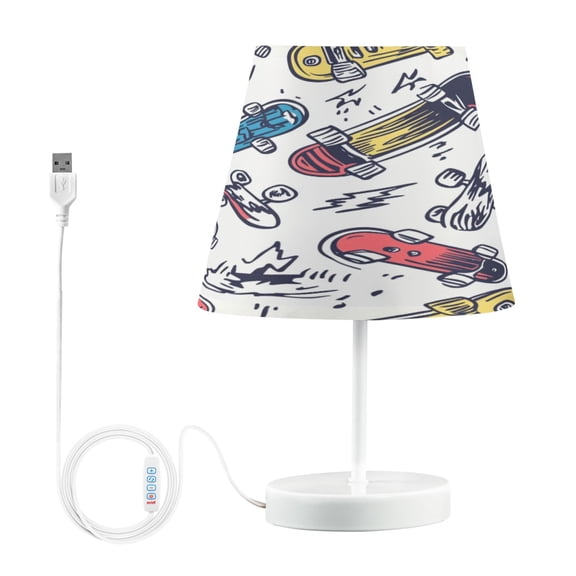 Ryvnso LED Bedside Table Lamp Artistic Skateboard Bedroom Desk Lamps Nightstand Lampshade M
