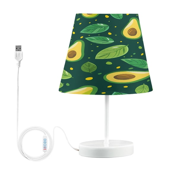 Ryvnso LED Bedside Table Lamp Avocado Fruit Leaves Bedroom Desk Lamps Nightstand Lampshade M