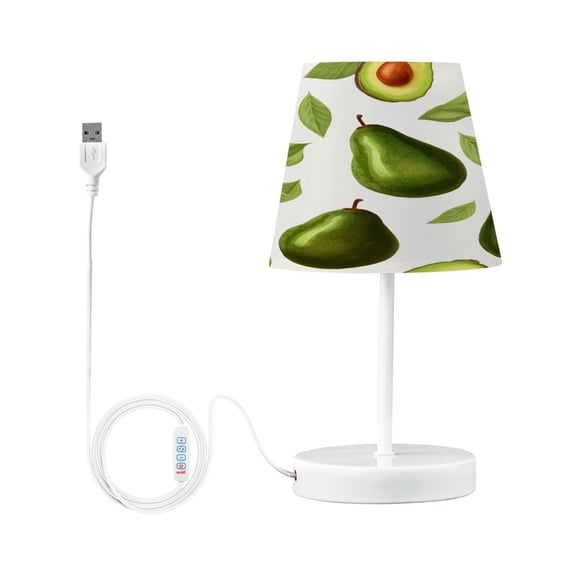 Ryvnso LED Bedside Table Lamp Avocado Fruits Bedroom Desk Lamps Nightstand Lampshade S