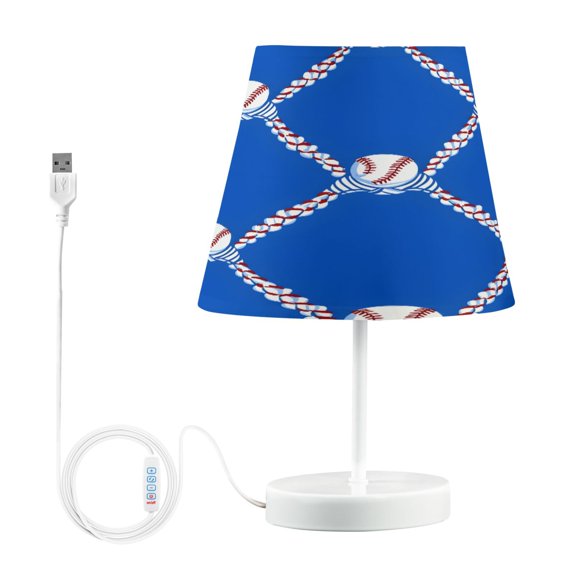 Ryvnso LED Bedside Table Lamp Baseball Bedroom Desk Lamps Nightstand Lampshade M