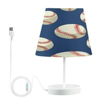 Ryvnso LED Bedside Table Lamp Baseball Blue Bedroom Desk Lamps Nightstand Lampshade M