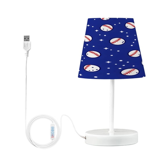 Ryvnso LED Bedside Table Lamp Baseball and Star Bedroom Desk Lamps Nightstand Lampshade S