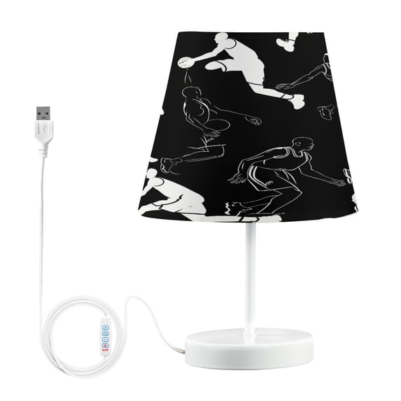 Ryvnso LED Bedside Table Lamp Basketball Players Bedroom Desk Lamps Nightstand Lampshade M