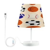 Ryvnso LED Bedside Table Lamp Basketballs Baseball Football Bedroom Desk Lamps Nightstand Lampshade M