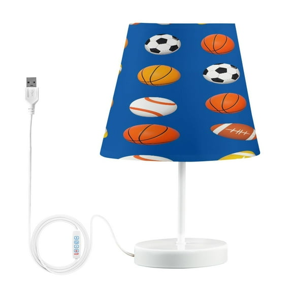 Ryvnso LED Bedside Table Lamp Basketballs Rugby Football Bedroom Desk Lamps Nightstand Lampshade M