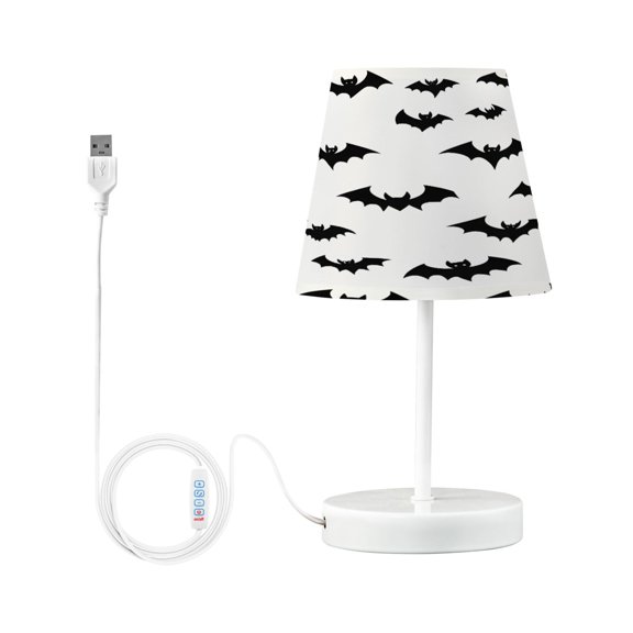 Ryvnso LED Bedside Table Lamp Bat Silhouettes Bedroom Desk Lamps Nightstand Lampshade S