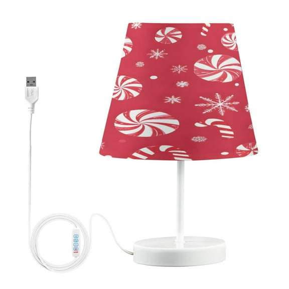 Ryvnso LED Bedside Table Lamp Candy Snowflake Christmas Bedroom Desk Lamps Nightstand Lampshade M