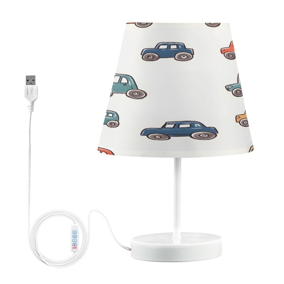 Ryvnso LED Bedside Table Lamp Car Cartoon Bedroom Desk Lamps Nightstand Lampshade M