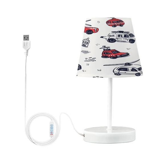 Ryvnso LED Bedside Table Lamp Cartoon Car Bedroom Desk Lamps Nightstand Lampshade S