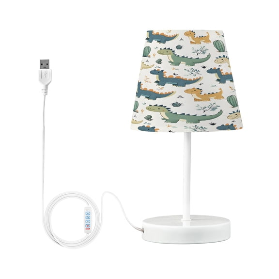 Ryvnso LED Bedside Table Lamp Cartoon Dinosaur Cactus Bedroom Desk Lamps Nightstand Lampshade S