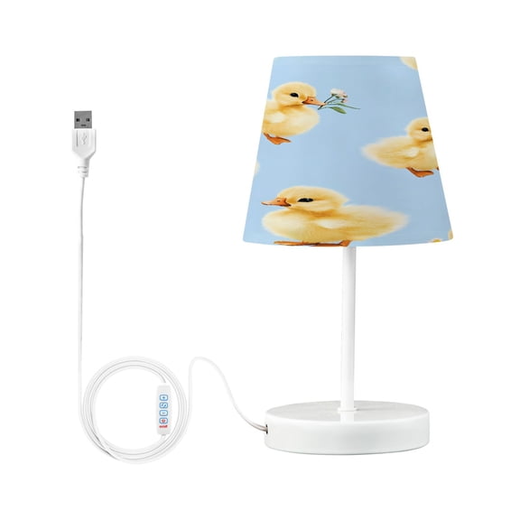 Ryvnso LED Bedside Table Lamp Cartoon Duck Daisy Bedroom Desk Lamps Nightstand Lampshade S