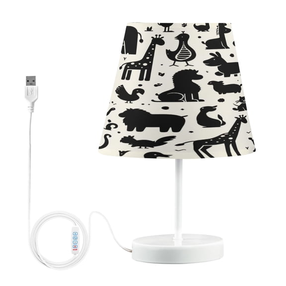 Ryvnso LED Bedside Table Lamp Cartoon Funny Animals Bedroom Desk Lamps Nightstand Lampshade M