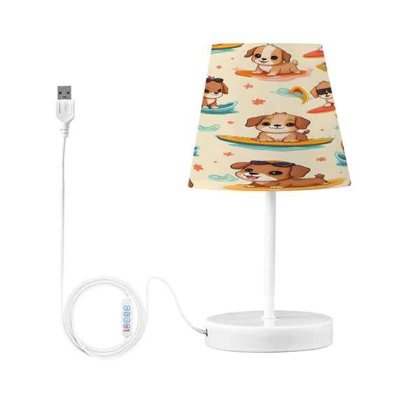 Ryvnso LED Bedside Table Lamp Cartoon Surfboard Dogs Bedroom Desk Lamps Nightstand Lampshade S