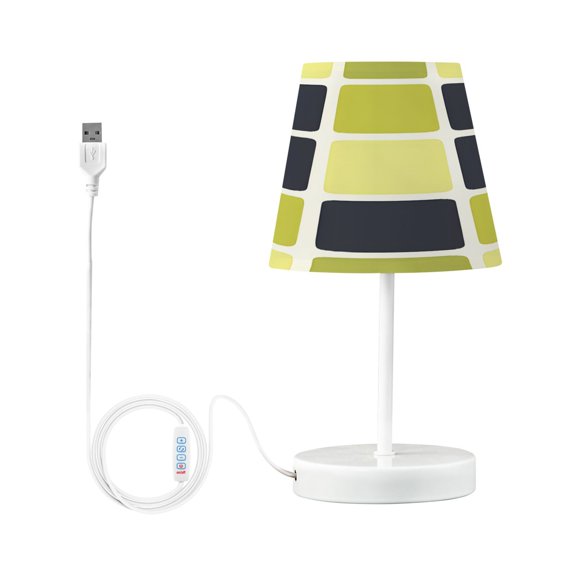 Ryvnso LED Bedside Table Lamp Checkered Grid-t8 Bedroom Desk Lamps Nightstand Lampshade S